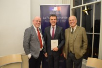 (from left to right) Kevin Whelan, Ambassador Stéphane Crouzet and Pierre Joannon at the Dublin launch, O'Connell House.