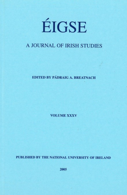 Éigse: a journal of Irish Studies (35)